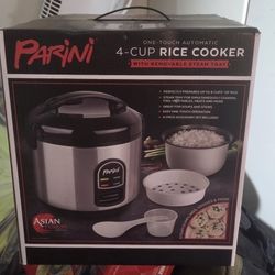 Parini 4 Cup Rice Cooker Steams Soups Stews Broths 