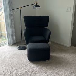 Wing chair + Ottoman + Lamp