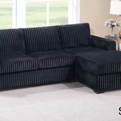 Black Corduroy Sectional Sofa