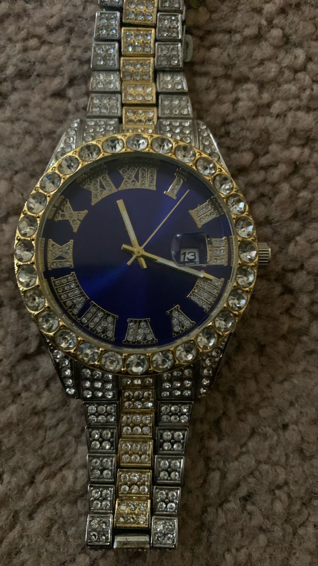 Custom Gold & Diamond Iced Out Watch 