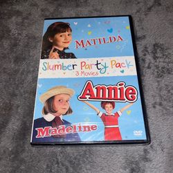 New! Slumber Party Pack 3 Movies Annie, Madeline, Matilda DVD Sealed