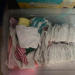 Baby Girl Clothes And New Born Diapers 