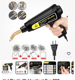 Hot Plastic Welder Heat Gun 200 Staplers Welding Machine Car Bumper Repair Kit