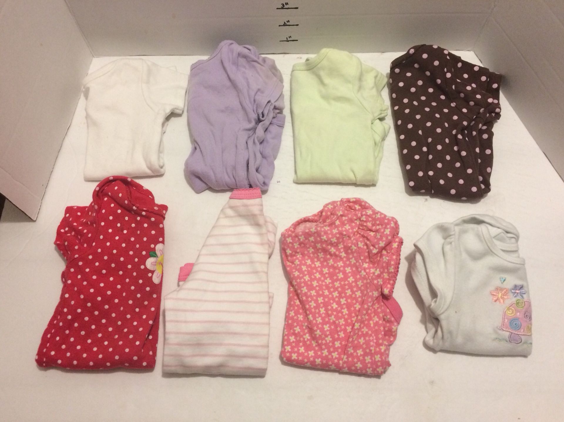 Huge lot of 60 pieces of New born to 12m clothing onesie shorts pants hats