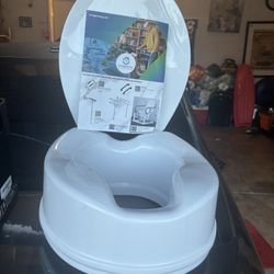 Elevated Toilet seat Elongated Bowl, White(18.5”)