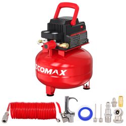 Open-Box New ECOMAX 3 Gallon 110 PSI Oil-Free Portable Pancake Air Compressor.