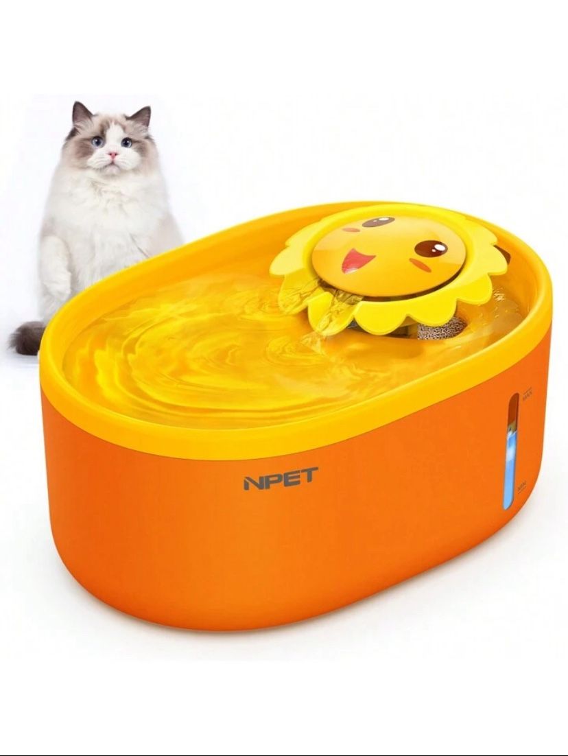 New, 2L/67oz prt Water Fountain With Visable Water Level, Quiet pump,smart fountain
