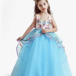 TTYAOVO Princess Girl Dress Long Tulle Gown Flower Girls