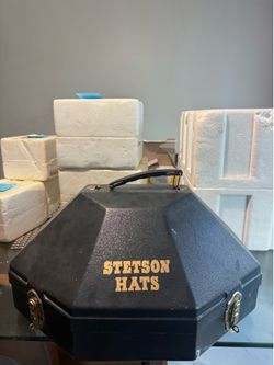 Stetson Black Carson 4X Hat w/ Original Hard Case – Size 7 1/8