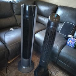 Two Tower Fans Starting Together