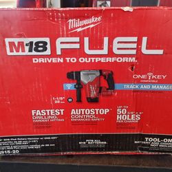 New Milwaukee M18 Fuel.   1+1/8,  SDS Plus Rotary Hammer W/One -Key Tool Only 