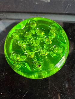 Vaseline Glass flower frog