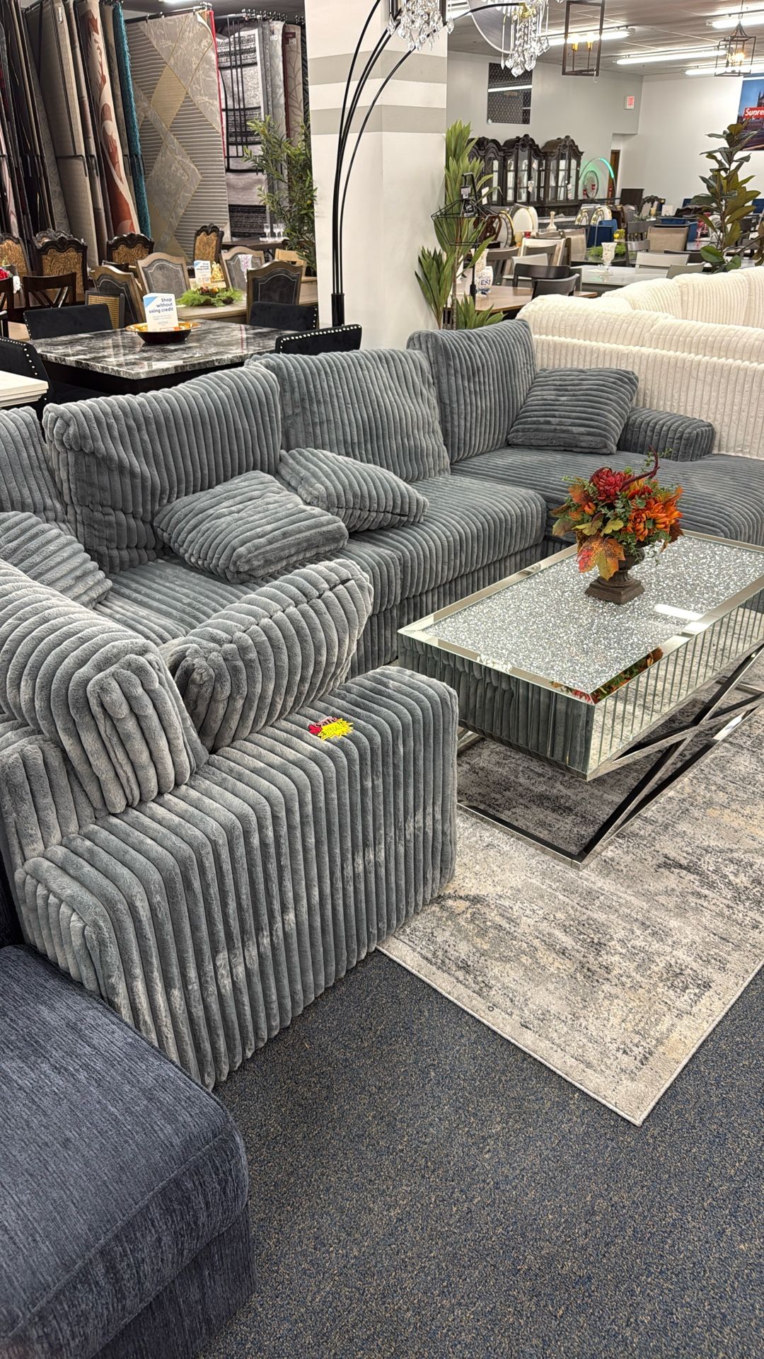 “Luxury Fluffy Grey Set — Durable Design furniture mattress appliance 0-99 down no credit needed no intrest financing available deals