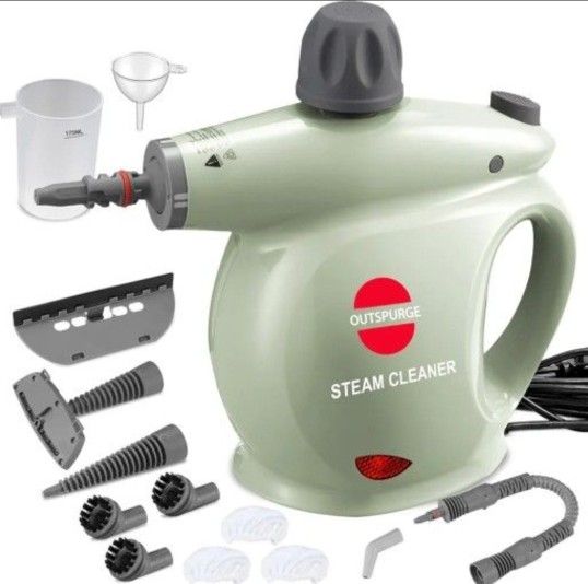 Handheld Steam Cleaner, Pressurized Multi-Surface Steam Shot with 13 Accessories, Safety Lock, Steamer for Cleaning Floor, Upholstery, Grout, Windows,