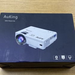 AuKing Projector, 2025 Upgraded Mini Projector, Full HD 1080P Home Theater Video Projector, Compatible with HDMI/USB/AV/Smartphone/TV Box/Laptop