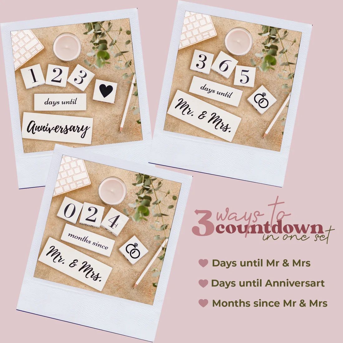 Mrs. & Mrs. Wedding/Anniversary Countdown Gift Set