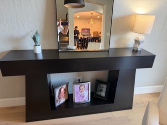 Dark Brown Modern Console Table