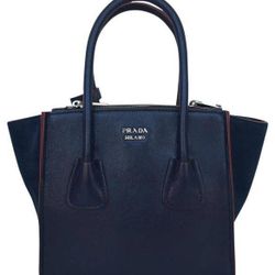 Prada Twin Pocket Tote Glace Calf and Suede Mini