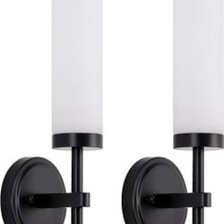 2 black modern bathroom wall sconces
