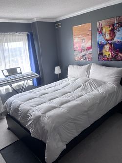 IKEA Bed Frame, Black-Brown, High