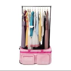 Dance Bag with Garment Rack, 23 Inch Rolling Dance Duffel, with Wheels, Height Adjustable Clothes Rack, USB Port, Privacy Protection Curtain, Ideal fo