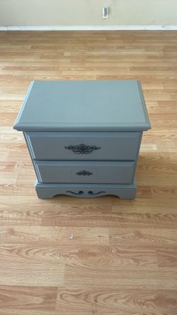 Grey wooden nightstand - Two Drawers