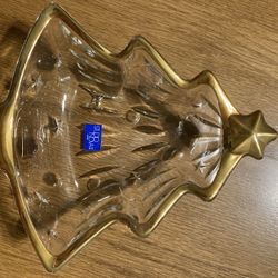 Studio Nova Gold Rimmed Christmas Dish