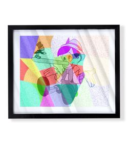 Custom art piece of Disney’s Pinocchio on black frame