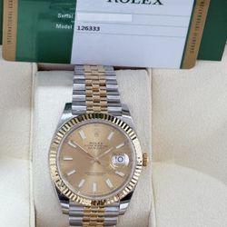 2019 Rolex Pre Owned 41mm DateJust-II Champagne Stick Dial-W/Card