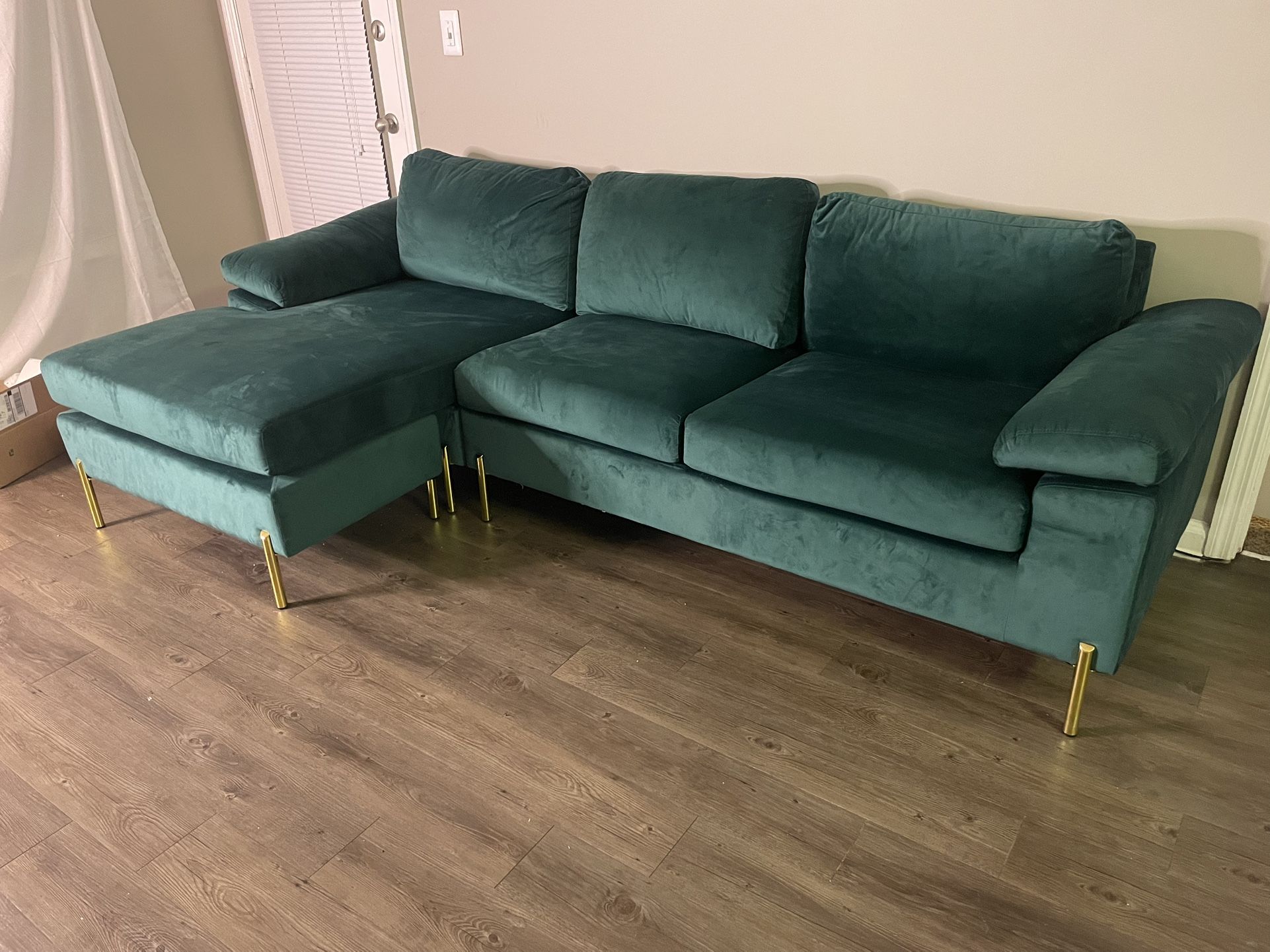 Emerald Green Sectional Couch - Pickup in Smyrna