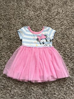 Baby Girls Minnie Mouse Striped Tulle Dress