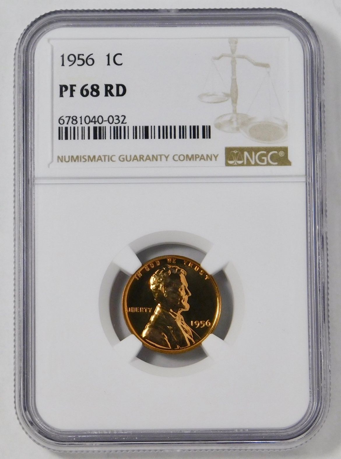 1956 Lincoln Wheat Cent High Grade! NGC Gem Proof 68 RD