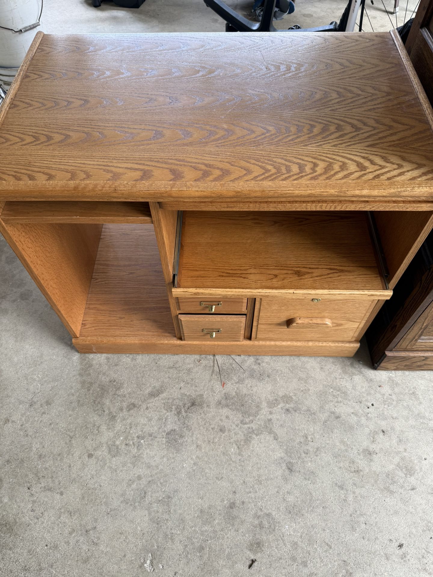 Computer Desk Natural Wood Vintage