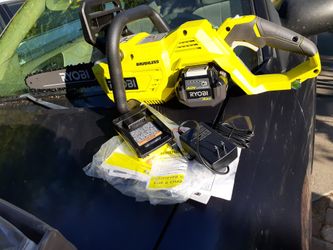 Ryobi 40 volt chainsaw with 4ah battery this is brand new never been used