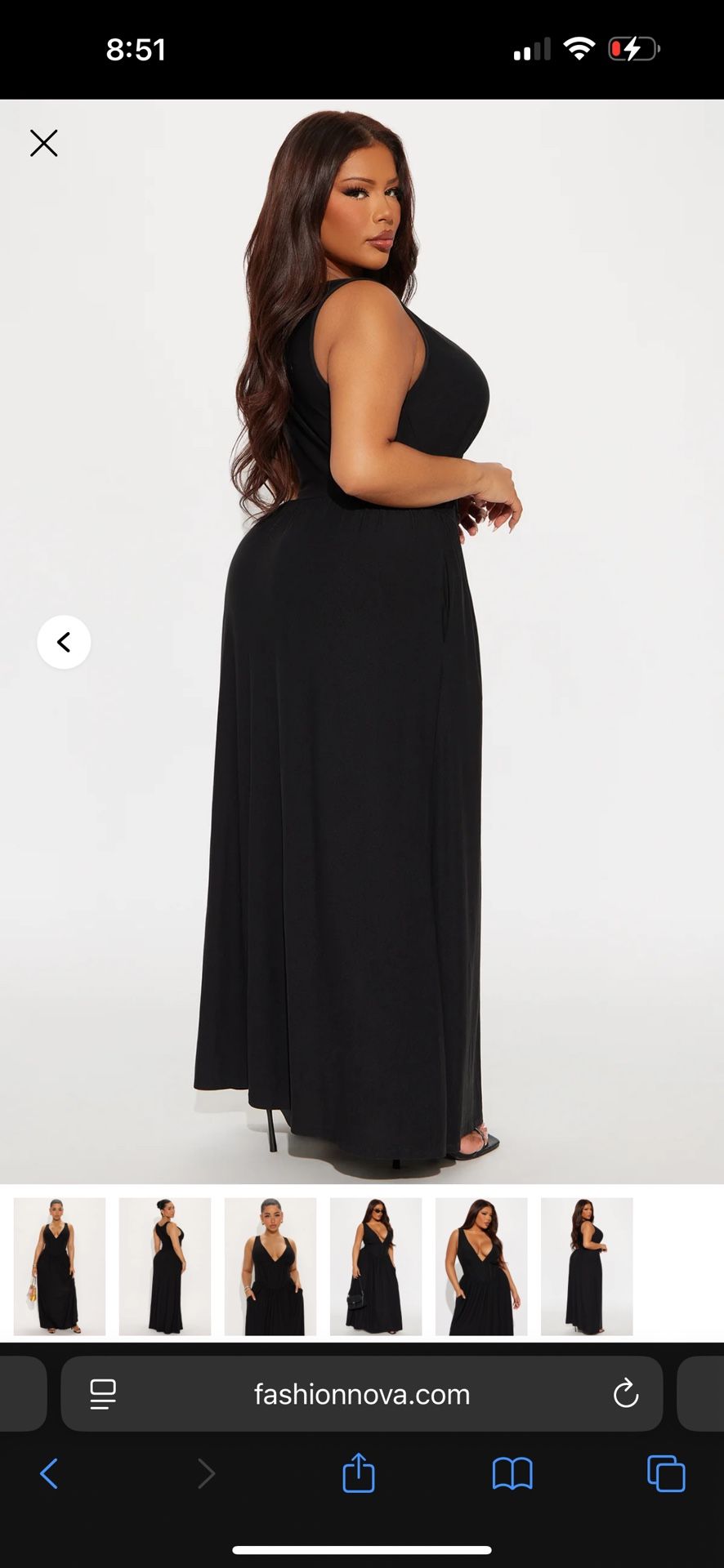 FashionNova Ainsley Corset Maxi Dress - Black