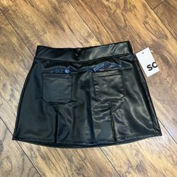 Girls Sz 6 SO Brand Synthetic Leather Skort 