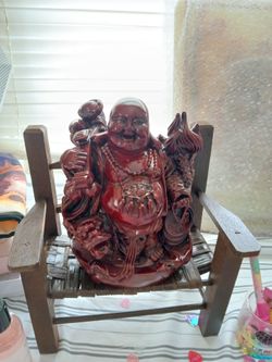Red Buddah Very Heavy And Nice Size 25.00 Firm