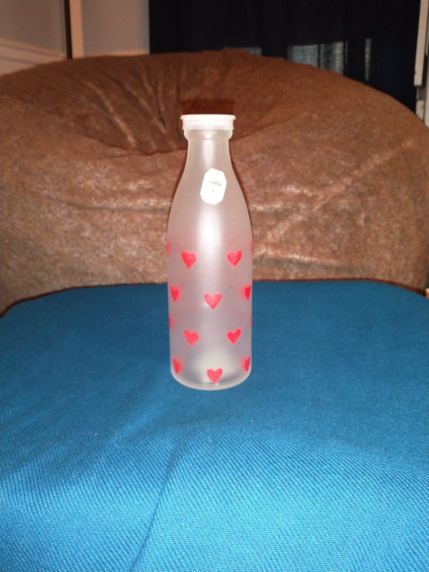 Vintage Milk Bottle With Heart Theme
