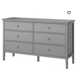 GULLABERG 6-drawer dresser, gray/anchor/unlock function
