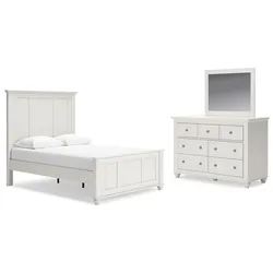 Grantoni Queen Panel Bed with Mirrored Dresser Top-Notch Quality