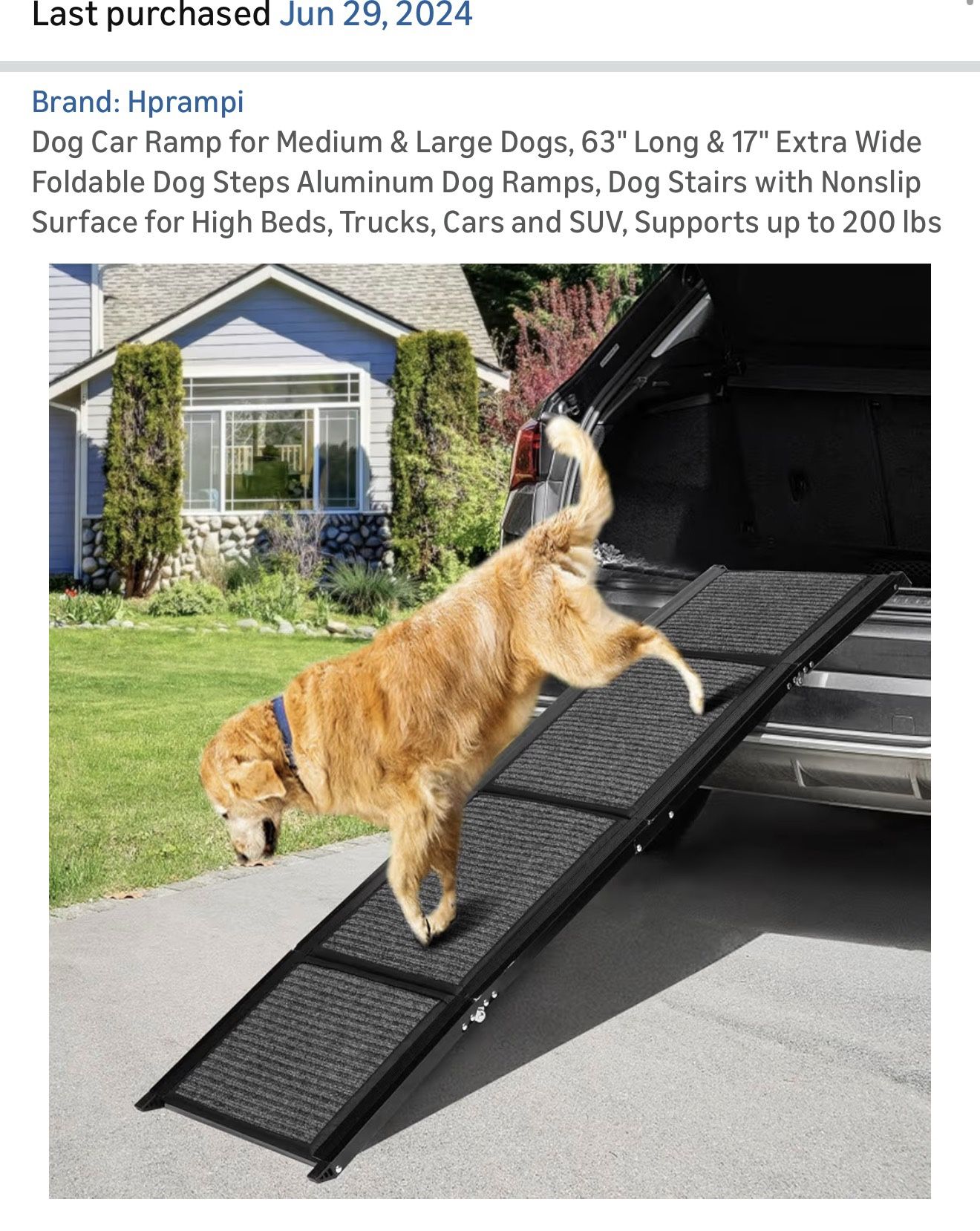 Folding Pet Ramp for Car/SUV – $35