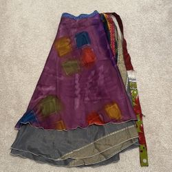 Multicolored wrap skirt/scarf/sarong (one size)