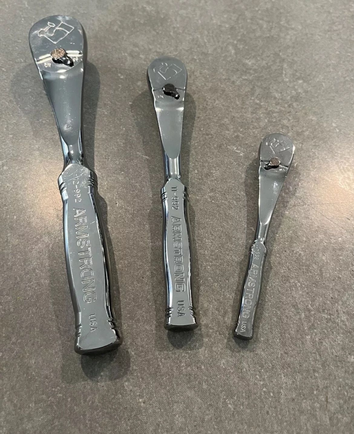 Armstrong Tools USA 1/4" 3/8" 1/2" Drive Ratchet Set Made In USA GMTK