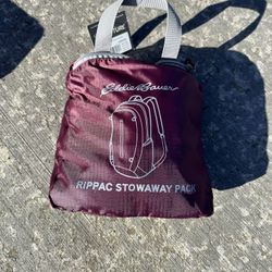 Eddie bower collapsible day pack - maroon color 