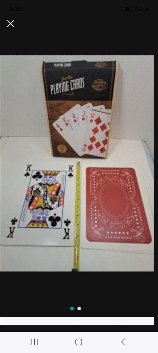 JUMBO PLAYING CARDS DECK  11" X 8" CARDS 10X SIZE Novelty Gift