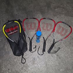 Wilson Racket ball set of 4 Rackets and 4 balls