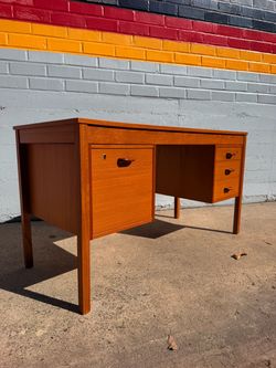 Vintage Danish Modern Teak Executive Desk by Domino Møbler