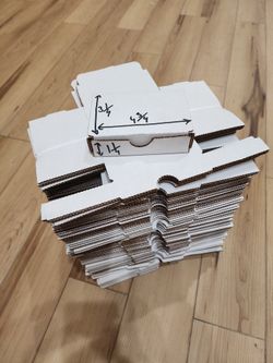 5" x 3" x 1" White Corrugated Cardboard Packaging Shipping Mailing Box- 100 Boxes