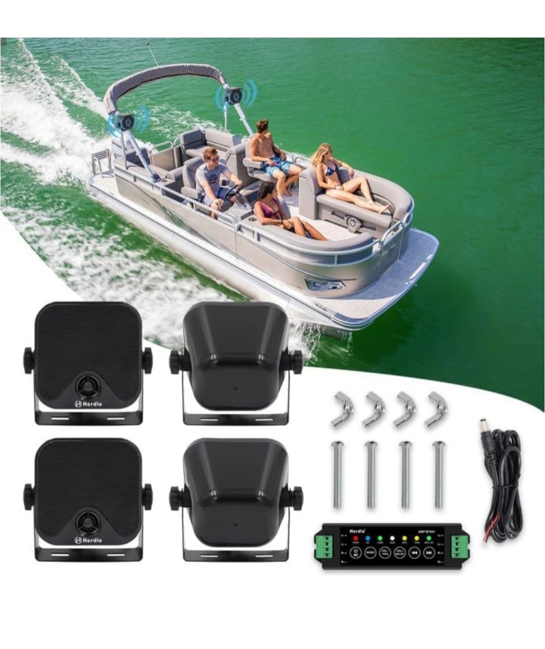 Herdio 4 Inch 240 W Bluetooth Speakers 2 Pairs