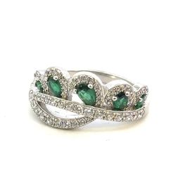 Woman’s Ladies 925 Sterling Silver CZ Green Band Ring Size 9 GP3086488